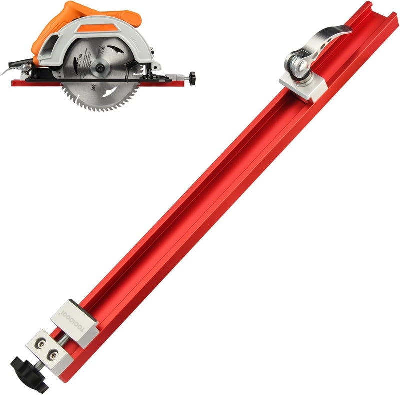 Toolcool Store ملحق دليل المنشار الدائري من سبائك الألمنيوم قابل للتعديل لسكك القطع لقص الشرائط الضيقة - Image 1
